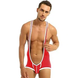 msemis Men's Suspender Wrestling Singlet Bulge Pouch Leotard Bodysuit Boxer Underwear-picture-49