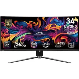 MSI 86.36 cm (34 inch) Curved UWQHD OLED Panel with DisplayHDR True Black 400, CLEAR MR13000, 139.1% SRGB, Smart Crosshair, Height Adjustable Gaming Monitor (MPG 341CQPX QD OLED)-picture-13