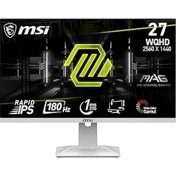 MSI MAG 274QRFW 27 Inch 2K WQHD Gaming Monitor - 2560 x 1440 Rapid IPS Panel, 180 Hz / 1ms GtG, 95% DCI-P3 Colour Gamut, Fan-Less Design, DisplayHDR 400 - DP 1.4a, HDMI 2.0b, White-image-6