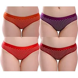 msiu- my style is unique Polka Dots Bikini Panty for Woman and Girl, Hosiery Panty|Soft Innerwear Brief Hipster Panty (4 Combo)-picture-41