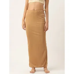 Ms.Lingies Beige Plain Saree Shapewear-picture-46