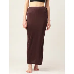 Ms.Lingies Brown Plain Saree Shapewear-picture-34