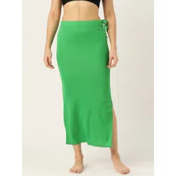 Ms.Lingies Green Plain Saree Shapewear-picture-18