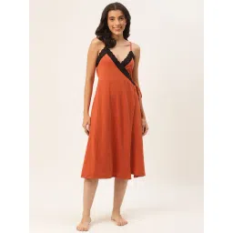 Ms.Lingies Orange Lace Work Nighty-picture-21