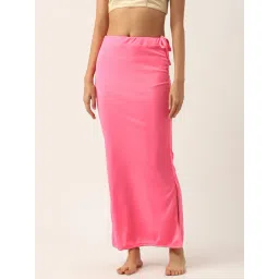 Ms.Lingies Pink Plain Saree Shapewear-picture-36