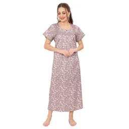 Ms.Lingies Printed Pure Cotton Maxi Nightdress-picture-26
