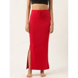 Ms.Lingies Red Plain Saree Shapewear-picture-16