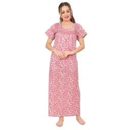Ms.Lingies Women Printed Pure Cotton Maxi Maternity Nightdress-picture-27