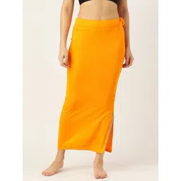 Ms.Lingies Yellow Plain Saree Shapewear-picture-31
