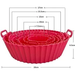msvtradess 6 Pieces Silicone Liners Round Food Safe Non Stick Air Fryer Basket Air Fryer image 4