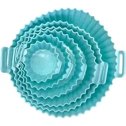 msvtradess 6 Pieces Silicone Liners Round Food Safe Non Stick Air Fryer Basket Air Fryer image 2