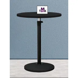 MTANK Black Wooden & Metal Round Adjustable Bedside Table-picture-28