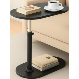 MTANK Black Wooden Rectangle Adjustable Bedside Table-picture-25