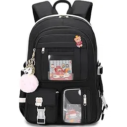 mtroyaldia Kawaii Laptop 16 Inch Backpack with Random Kawaii Pin Accessories, Large Capacity Cute Accessories Backpack Multi Pocket Kawaii Bookbags Japanese School Bag For Teen Girls Students-picture-46