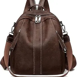 muchova Stylish Women Backpack | Lightweight Casual College Backpack | Spacious Multi-Pocket Backpack for Office Travel & College (Chocolate)-picture-23