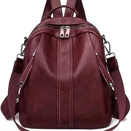 muchova Stylish Women Backpack | Lightweight Casual College Backpack | Spacious Multi-Pocket Backpack for Office Travel & College (Marron)-picture-22