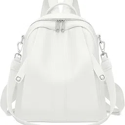 muchova Stylish Women Backpack | Lightweight Casual College Backpack | Spacious Multi-Pocket Backpack for Office Travel & College (White)-picture-21