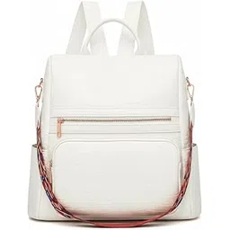 muchova Women Casual Backpack for College | Stylish Travel Daily Use Bag for Girls | Lightweight Office Backpack for Women (White)-picture-18