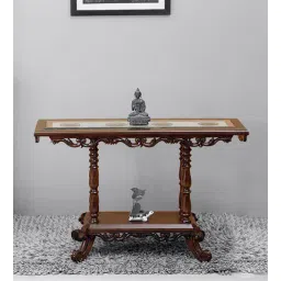 mudramark from pepperfry Kria Teak Wood Console Table in Walnut Finish-picture-18
