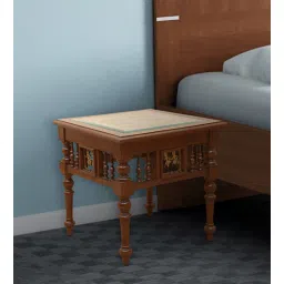 mudramark from pepperfry Soho Teak Wood Bedside Table in Walnut Finish-picture-23