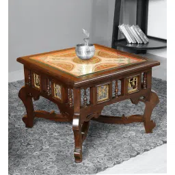 mudramark from pepperfry Tamas Teak Wood Coffee Table in Walnut Finish-picture-29