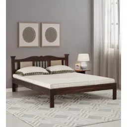 Uttara Sheesham Wood King Size Bed In Provincial Teak Finish With Padded Headrest-image-3