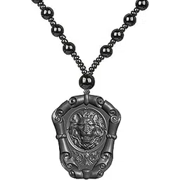 mudtale Lion Theme Pendant Minimalist Necklace with Stylish Beaded Chain, Handmade Bold Jewelry Gift for Men Adults, Ideal for Birthdays and Special Occasions Symbol of Courage and Inner Strength-picture-32