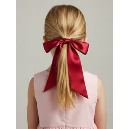 Mueras Girls Satin Silk Scrunchie with Bow Knot image 1