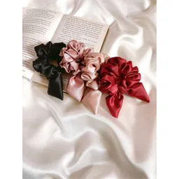 Mueras Set of 4 Bow Tie Knot Scrunchies-picture-14