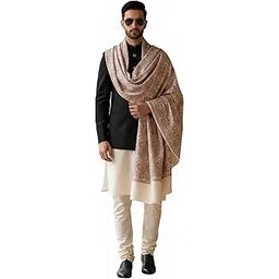 Men’s Wool Shawl with Intricate Paisley Woven Design – Ethnic Winter Wrap Shawls-image-17