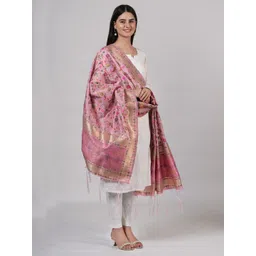 MUFFLY Floral Woven Design Dupatta-picture-16