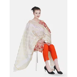 MUFFLY Floral Woven Design Zari Dupatta-picture-17