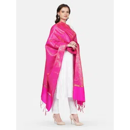 MUFFLY Floral Woven Designed Zari Dupatta-picture-27