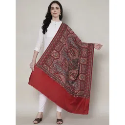 MUFFLY Kashmiri Floral Embroidered Woollen Shawl-picture-13