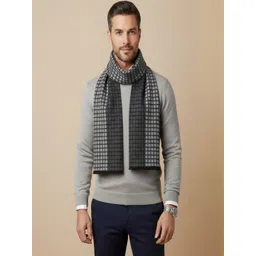 MUFFLY Men Checked Merino Wool Mufflers-image-27
