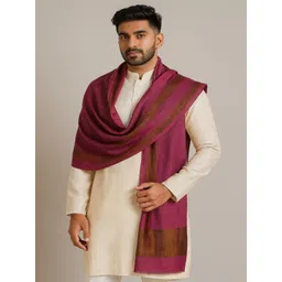 MUFFLY Men Twilight Reversible Wool Stole with Border-picture-18