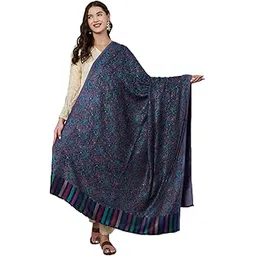 muffly Women Silk Blend Wool Shawl Floral Pattern Kashmiri Jamawar Design Printed Shawls Extra Soft Warm - Size 40 inch x 80 inch-picture-12