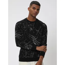 Mufti Abstract Printed Round Neck Long Sleeve Cotton Pullover Sweatshirt-picture-40