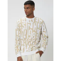 Mufti Alphanumeric Printed Cotton Pullover Sweatshirt-picture-33