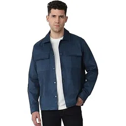 mufti Black Solid Shacket Jacket-picture-19