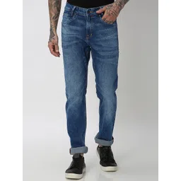 Mufti Men Clean Look Mid Rise Light Fade Whiskers Slim Fit Stretchable Jeans-picture-27