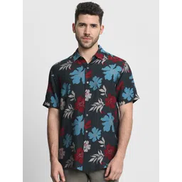 Mufti Men Floral Printed Spread Collar Casual Shirt-picture-33