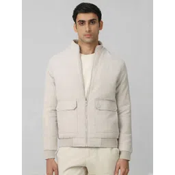 Mufti Men Mock Collar Solid Padded Jacket-picture-30