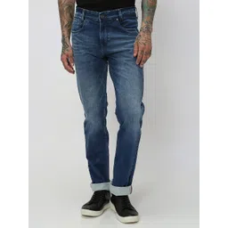 Mufti Men Narrow Fit Low Distress Heavy Fade Stretchable Cotton Jeans-picture-14