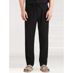 Mufti Men Self Design Relaxed Fit Trousers-picture-31