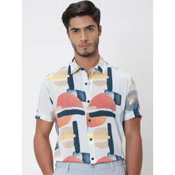Mufti Men Slim Fit Opaque Printed Casual Shirt-picture-36