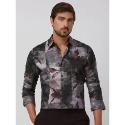 mufti Men Slim Fit Printed Spread Collar Casual Shirt-picture-12