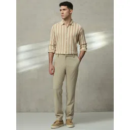 Mufti Men Slim Fit Vertical Striped Spread Collar Cotton Casual Shirt-picture-19