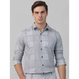 Mufti Men Spread Collar Checked Cotton Slim Fit Casual Shirt-picture-38