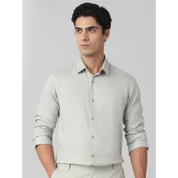 Mufti Men Spread Collar Textured Cotton Slim Fit Casual Shirt-picture-31